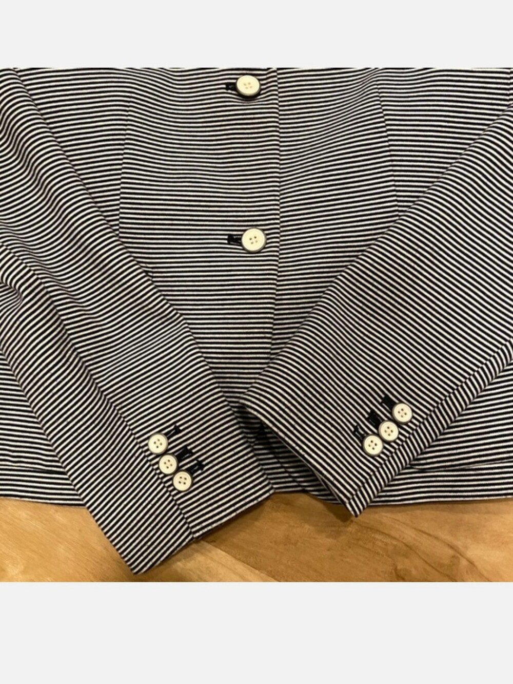 GAP Academy Navy and White Striped Knit Blazer - Picture 4 of 9